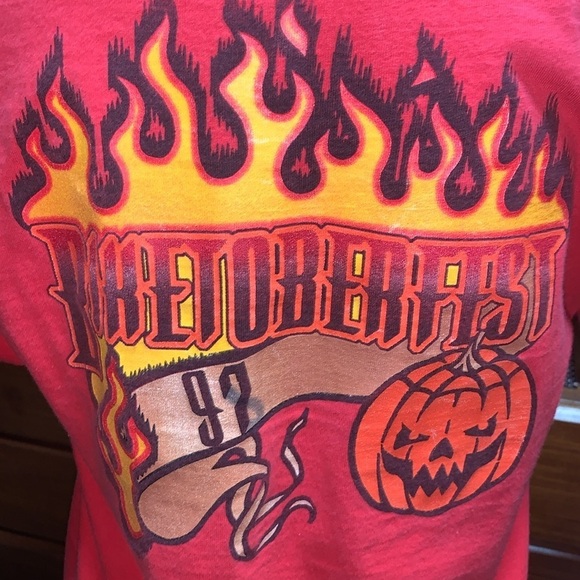 1997 Daytona Biketoberfest Halloween Pin-Up/Motorcycle Custom Fringe Retro Tee - Picture 9 of 11